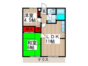 メゾンドフロ－ラの物件間取画像